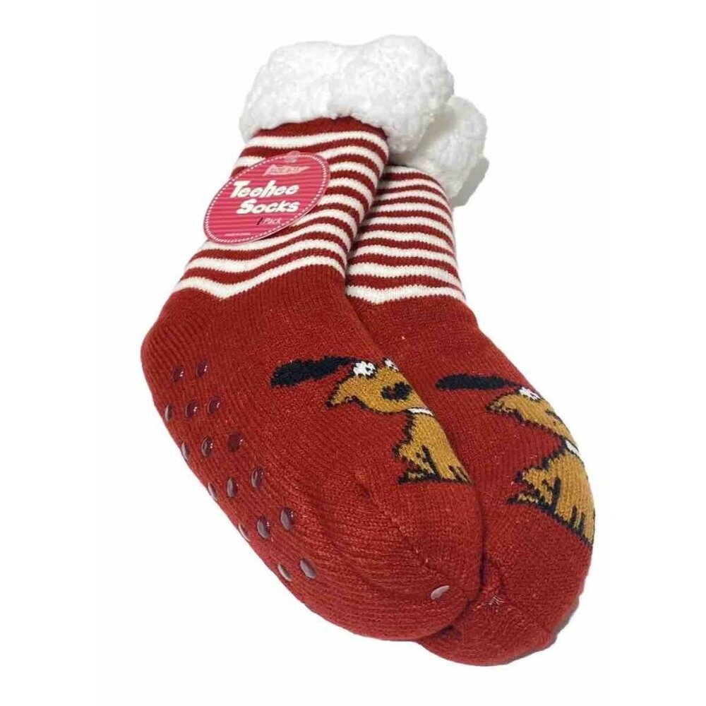 Cozy Reading Warm Long Slipper Style Socks With Grips On Bottom New Women’s